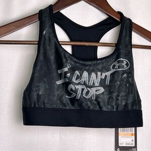 NWT Under Armour Sports Bra Womens Size Small HeatGear Alter Ego Mid Support Blk